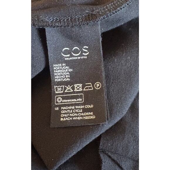 COS Double Layer Black Dress – XS Long Sleeve Fall Avante Garde Minimalist Chic - Picture 8 of 9